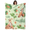 YOOMOOR Green Blanket Spring Blanket Fox Design Suitable for Easter
