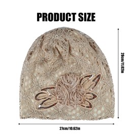 QEXUJOW Knitted Hats for Women Soft Thin Hat Lightweight Stylish Jersey Hat Unisex Chemotherapy Hat for All Seasons (Beige)