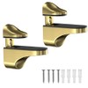 Adjustable Wood/Glass Shelf Bracket Wall Mount, Glod, 2 Pack