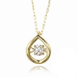 Precious Women's Diamond Yellow Gold 18K Gold Dancing Stone Necklace, Yellow Gold, Diamond