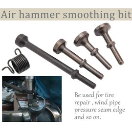 Air Hammer Bits Set, Air Hammer Smoothing Bit Set, 0.401 Air Hammer Bits, Pneumatic Hammer Bits, Extended Length Pneumatic Chisel Bits with Spring by HOOTO(5Pcs)