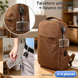 Porta Tarjetas de Identificación, con llavero, Juego de 2 piezas Porta Gafete Retráctil, Porta Tarjetas de PVC Horizontal y Vertical, Adecuado para Trabajo,Tarjeta de Identificación y Pase (2)