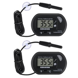 2Pack Digital Aquarium Thermometer with Large LCD Display, Reptile Thermometer for Vehicle, Terrarium, Fish Tank, Refrigerator