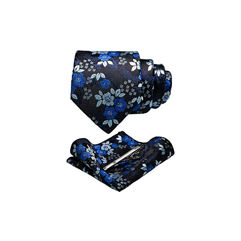 JEMYGINS Mens Floral Ties and Pocket Square Sets with Tie