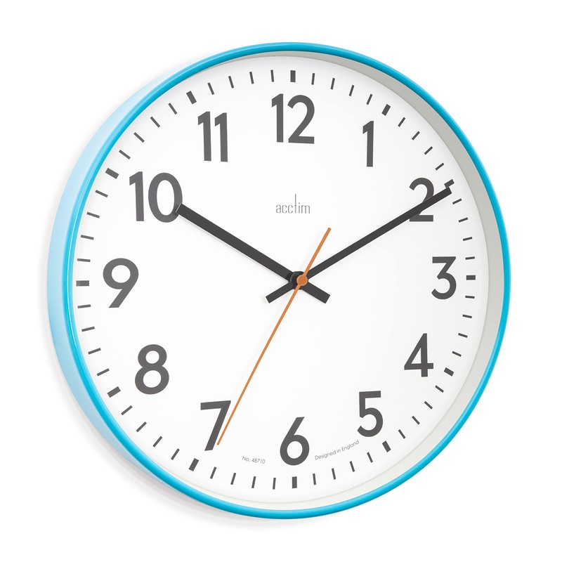 Acctim Hugo Modern Bright 30cm Wall Clock (Sky)