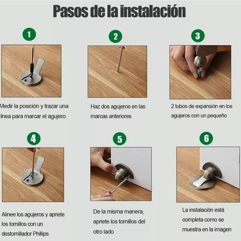 LOMETEB Tope Magnetico Acero Inoxidable Para Puertasimpermeable 4pcs