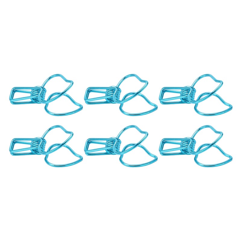 100pcs Binder Clips Cute Cartoon Peach Shape Metal Hollow Tail