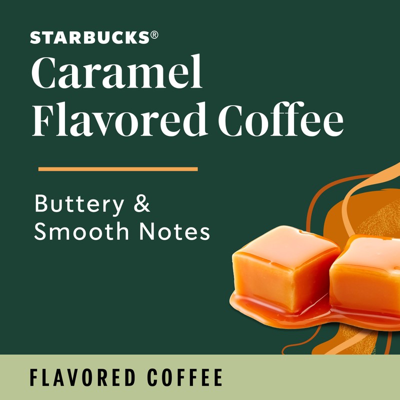 Starbucks K-Cup Coffee Pods, Caramel Naturally Flavored Coffee For Keurig