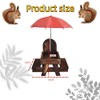 Lovgrin Squirrel Feeder, Wooden Squirrel Feeder Table with Umbrella, Squirrel