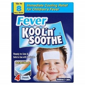  Kool N Soothe Kids Cooling Gel Pads, 4 Count, Blue, Rectangular, Single-Use