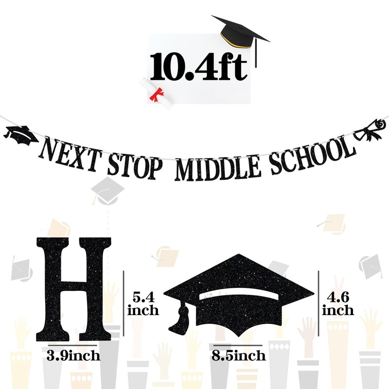 Next Stop Middle School Banner, Congrats 5th Grade graduate/Elementary School