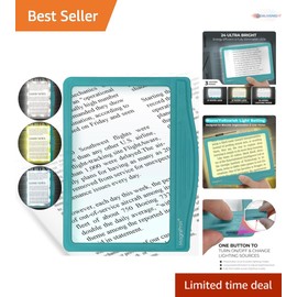 Aqua 5X LED Magnifier - Anti-Glare Lens with 24 SMD Lights for Enhanced Reading