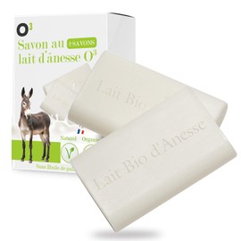 O³ Savon au Lait Organic d'Anesse-Savon 100% Natural Sans Huile de Palme ni Edta-Anti Ride at Anti Acné Production 100% French (2 Savons de 100 g)