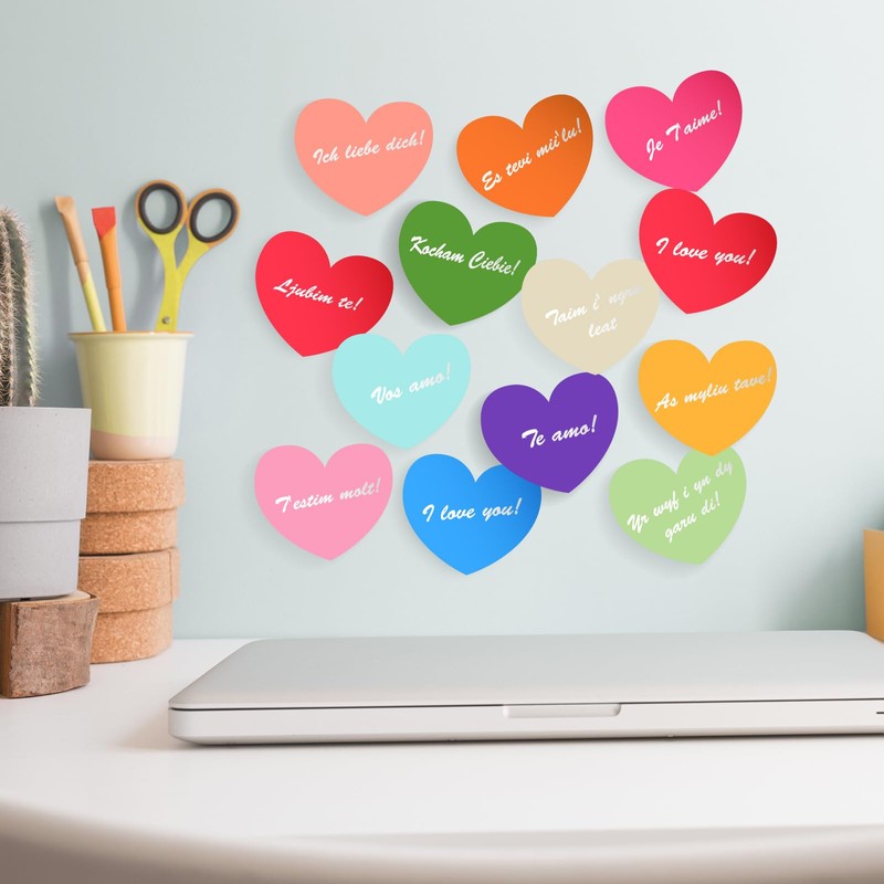Heart Sticky Notes, 16 Colors 60 Sheets/Pad, 960 Sheets Shape