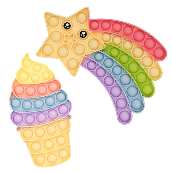 BDSHUNBF 2PCS Fidget Toy, Push Pop Fidget Toy, Bubble Poppet