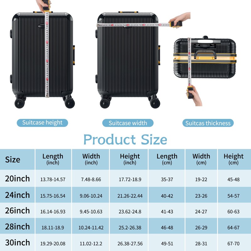 Yotako Upgraded Zippered Transparent PVC Suitcase Cover, No Disassembly Required