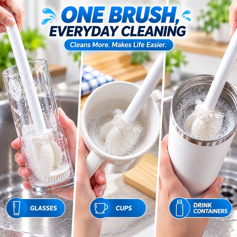 Silicone Bottle Cleaning Brush for Cups & Containers – Flexible