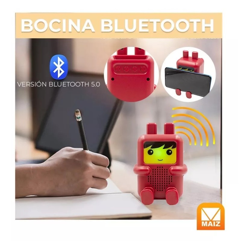 Maíz Bocina Bluetooth Fm Usb Sd Luz Led Caritas Pack