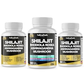 NutraPath 16-in-1 Fulvic Complex - Shilajit, Ashwagandha, Sea Moss, Mushroom, and Chlorella, and More Veggie Capsules (60 Capsules)