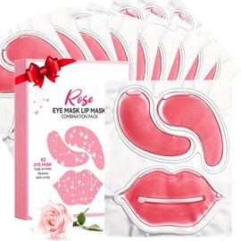 YMEYFAN- Mascarilla de ojos de rosa para el tratamiento de bolsas y ojeras: la mascarilla de ojos de rosa contiene un rico extracto de rosa para hidratar y reparar por completo la piel alrededor de lo