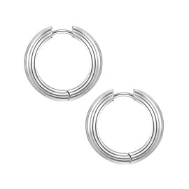 Glanzstücke München Women's Creole Earrings 925 Sterling Silver, Silver