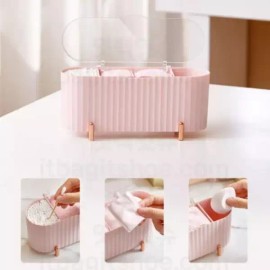 다용도 화장품 메이크업 정리함 면봉 화장솜 보관함 Multifunctional Makeup Organizer Cotton Pad Storage Case [Basic]