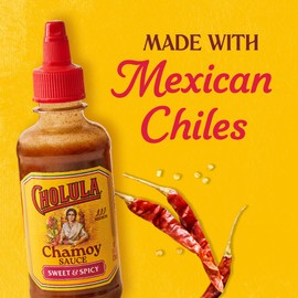 Cholula Chamoy Sauce, Sweet & Spicy, Tangy Drizzle Sauce with Arbol Chiles and Sweet Hibiscus, For Fruit, Cocktails, Desserts and More, 8 fl oz