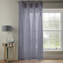 Alan Symonds Diana Dolly Diamante Ring Top Curtain Panel (Silver, 57" x 90" [145x229cm])