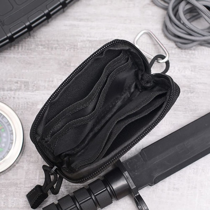 EDC Purse, Tactical Card Holder, Waterproof Change Compartment, Wallet with