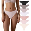 SHARICCA Womens Seamless Thongs No Show Underwear Soft Ribbed Invisible