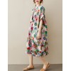 LUZU JUNU Women's Summer Baggy Plus Size Loose Cotton Linen