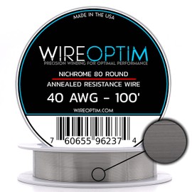 WIREOPTIM - 40 AWG - Nichrome 80 Resistance Wire - 100 Feet
