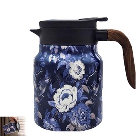 35 Oz Vintage Floral Tea Pot with Infuser,Insulated Stainless Steel Loose Leaf Teapot,6-12 Hour Hot/Cold Retention, Portable for Travel