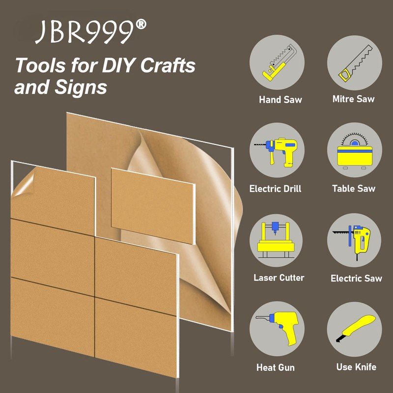 JBR999 18x24 Plexiglass Sheets - 1/4 inch Thick - Clear