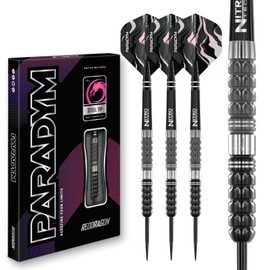 RED DRAGON Darts - Paradym 21g - 90% Tungsten Professional Steel tip Darts Set with Dart Flights and Dart Shafts (Stems)