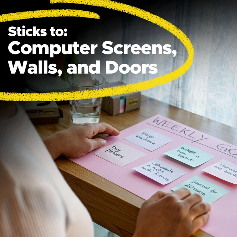 Post-it 100% Recycled Paper Super Sticky Notes, 3 in. x
