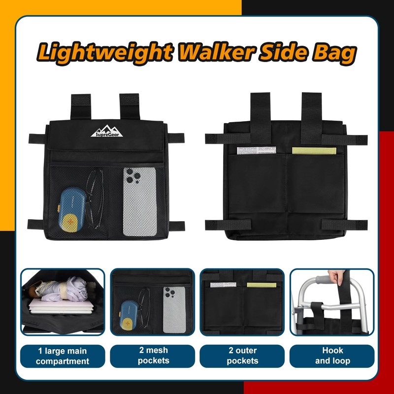 supregear Walker Side Bag, Water Resistant Accessory Basket Pouch for