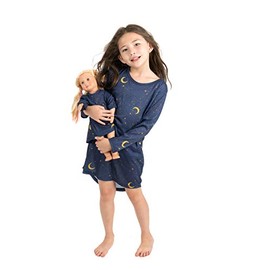 Leveret Kids & Toddler Matching Doll & Girl Nightgown Moon (Size 14 Years)
