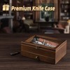 Knife Display Case Knife Collection Display Holder with Glass Lid,