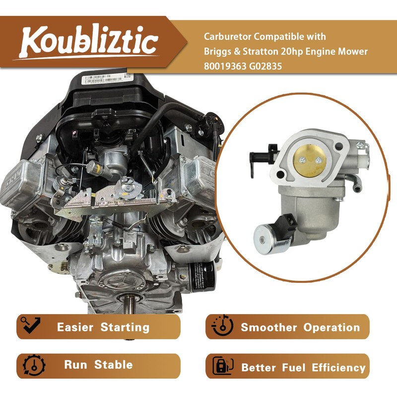80019363 Carburetor Tune Up Kit Compatible with Briggs & Stratton