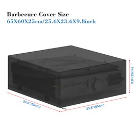 VANSHEIM Cover for Table Grill Cover Gas Grill Cover Weatherproof, UV Resistant, Cover for Plancha Pizza Oven Cover Grill Trolley Small Grill Cover Small 65 x 60 x 25 cm