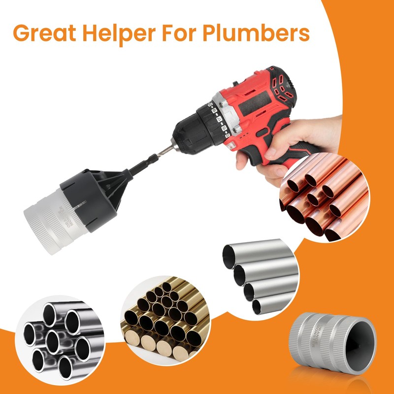 ORANGE MONSTER Inner/Outer Pipe Reamer for 1/3" to 1-3/8" Pipes,