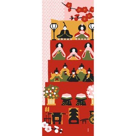 Hamamonyo Picture Tenugui Hina Doll Pink
