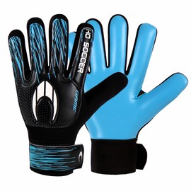 HO Soccer Game Blue Unisex Kids Goalkeeper Gloves, Black/Blue, Size 4