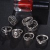 TseenYi Boho Knuckle Rings Silver Sun Flower Finger Rings Set