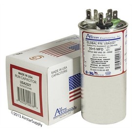 Amana RA2000/37(356+505) - 35 + 5 uf MFD 370 / 440 Volt VAC AmRad Round Dual Run Capacitor , Made in the U.S.A.