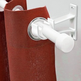 Curtain Rod Bracket, White Curtain Rod Holders Heavy Duty Curtain Rod Hooks for Wall, 2 Pack Curtain Rod Hangers Supports Hardware for 1 Inch to 1 1/4 Inch Curtain Rods, Easy to Install