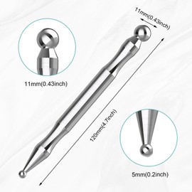 Pack of 4 Acupressure Pen Acupuncture Pen Stainless Steel Meridian Pen 12 cm (Ball Diameter 5/11 mm) Multifunctional Acupressure Pen Acupuncture Massage Pen for Acupuncture, Acupressure & Massage