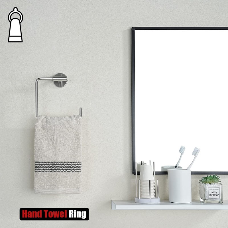JQK Towel Ring, Stainless Steel Square Ring Towel Holder for
