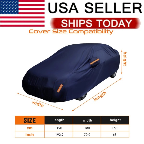 Gearzaar Full Car Cover 190T All Weather Protective Waterproof Anti